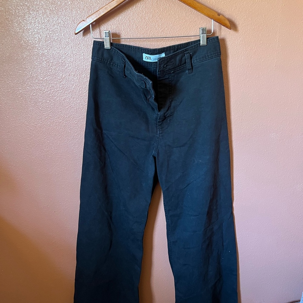 Zara Marine Straight Pants High Waisted